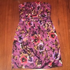 Beautiful floral strapless semi formal dress